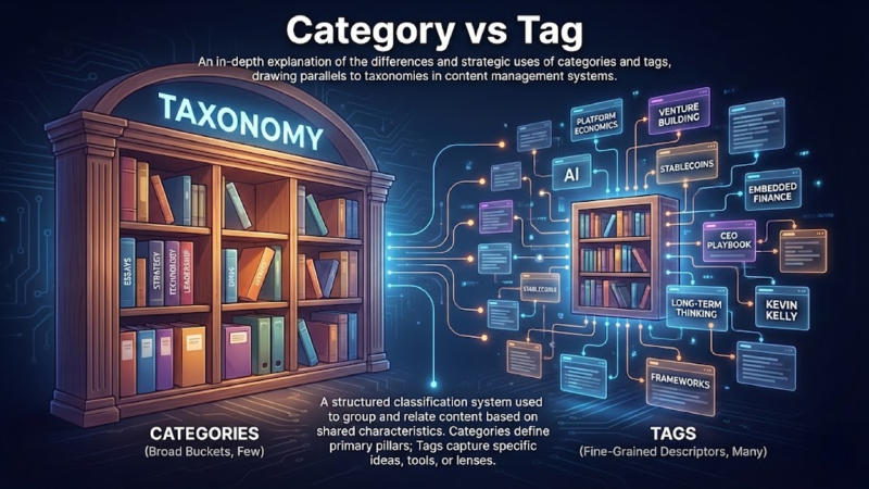 Categories vs. Tags infographic