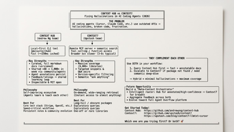 Context Hub vs. Context7 Comparison Infographic