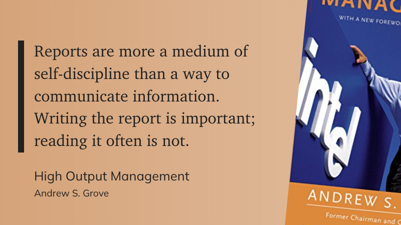 Quote from High Output Management